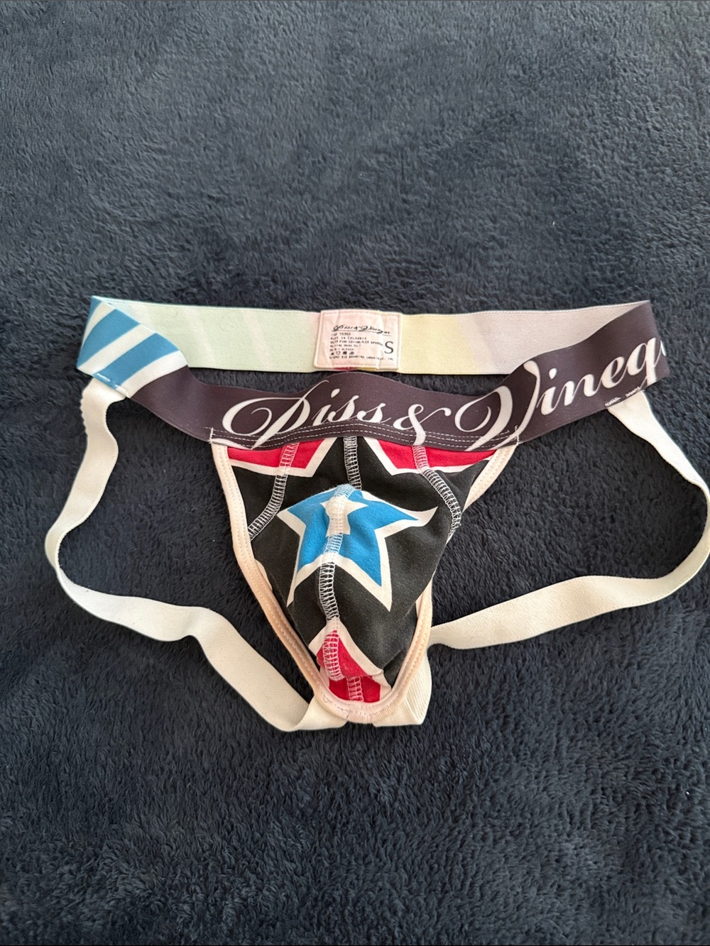 Piss & Vinegar Star Print Jockstrap - Blue, Red, Black Small